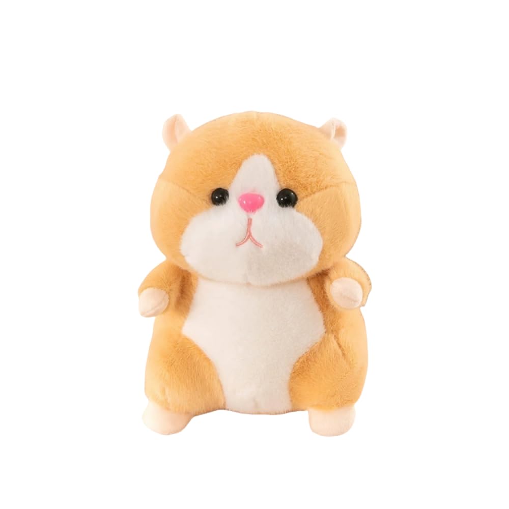 Xshelley 9 Inch Cuddly Hamster Plushie Toy, Stuffed Animal Plush Birthday Xmas Gift for Kids (Light Brown)