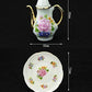EatingBiting Collection Level 1:12 Elegant Flora Miniature Dollhouse Porcelain Tea Dish, Teapot, Cup, Plate Craft Set, DIY Scene Doll Home Furniture