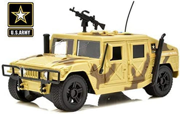 Lollipop United States Army Friction Powered Military Humvee Toy, 1:16 Scale Model Armored Car, Utility Vehicle w/Lights/Sounds
