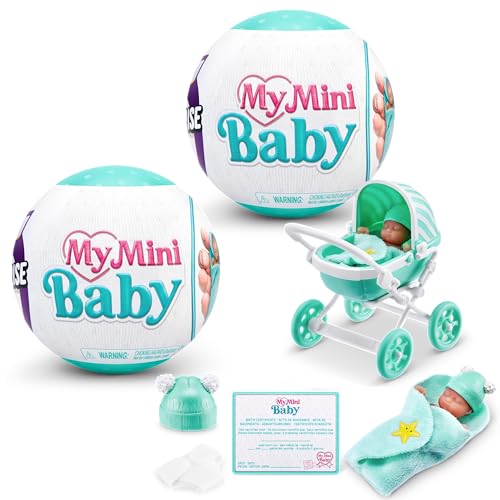 5 Surprise My Mini Baby Series 1 (2 Pack) by ZURU, Collectible Mystery Capsule, Toy for Girls, Realistic Miniature Baby, Playset and Accessories