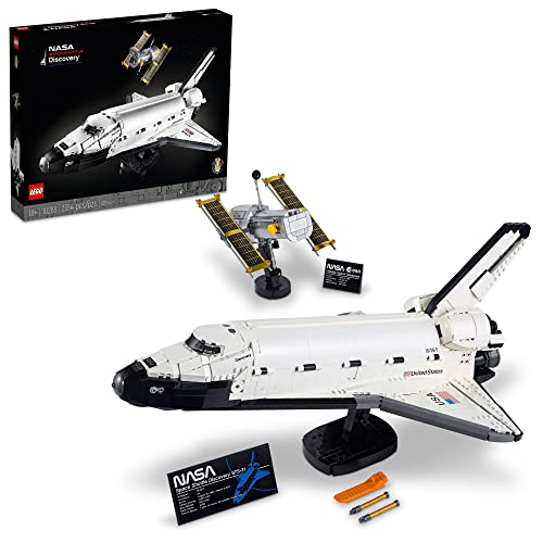 LEGO Icons NASA Space Shuttle Discovery 10283 Model Building Set - Spaceship Collection with Hubble Telescope, Detailed Display for Home or Office
