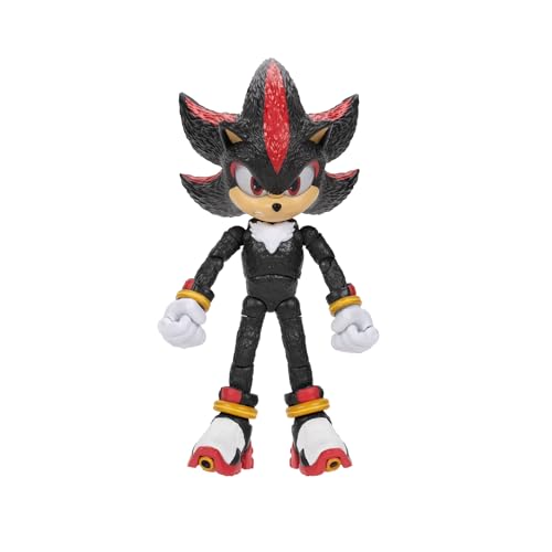 Sonic 3 Movie Action Figures 5-Inch Shadow Collector Toy Figure, Highly Articulated for Boys Girls - Officially Licensed Sonic The Hedgehog 3 Movie