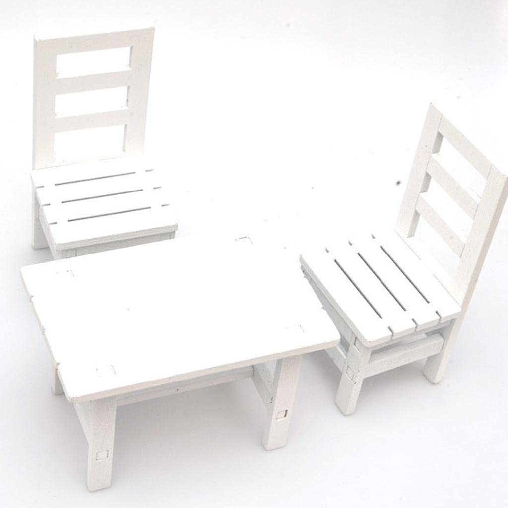 SM SunniMix 1/6 Doll Furniture, Wooden Square Chairs 3pcs/Set, Dollhouse Dining Room Living Room Decor, 12inch Doll Furnishings Model Toy, White