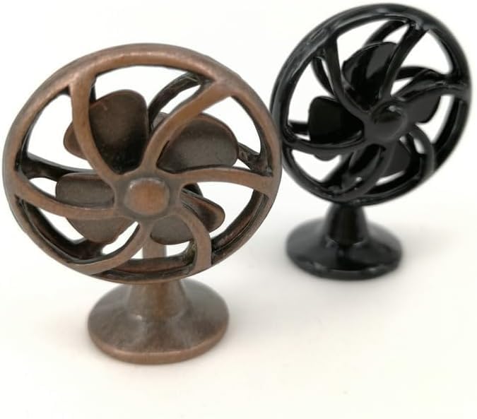 Tiosen Bronze Miniature Fan, 1/12 Scale Decoration, Home Outdoor Decoration Model Living Room Scene Craft Displays