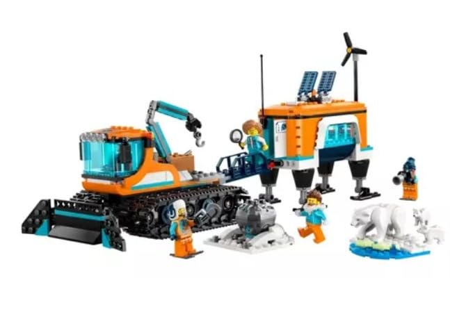 LEGO City Exploration Arctic Explorer Truck and Mobile Lab 60378 Building Set for Ages 6+ with a Tracked Vehicle, Laboratory on Skis, Meteorite, Snow