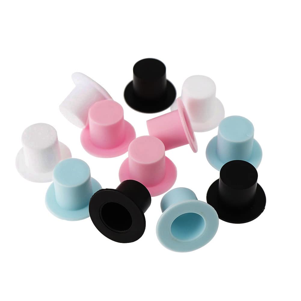 luzen 60Pcs Plastic Mini Top Hats Clown Magician Hats Miniature Top Hats DIY Christmas Decorative Hats Craft Accessories for Crafts DIY Christmas