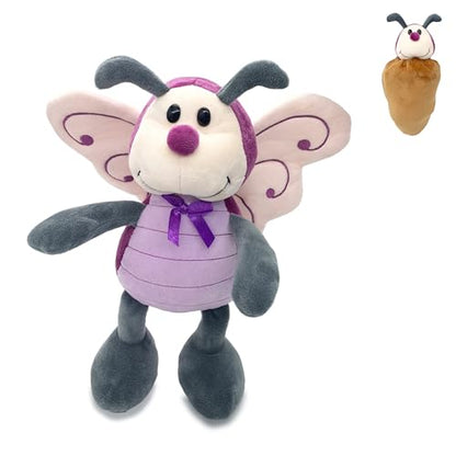 JoyAmigo Butterfly Plush with Cocoon Bag 12 Inch Purple for Toddler Girls