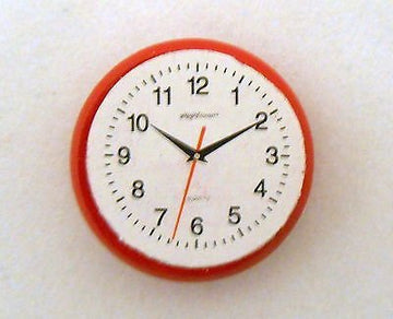 Dollhouse Miniature 1:12 Scale RED Wall Clock #T8453