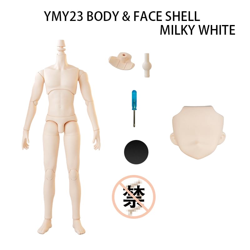 XiDonDon YMY23 YMY25 Male Body Doll Face for Jointed SD BJD Doll ob22,ob24 GSC Replacement Body Dolls Accessories (23 White)