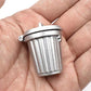 EatingBiting Adult Scene DIY 1:12 Dollhouse Miniature Furniture Home Garden Trash Can Garbage Bin Silver 30mm Width: 26mm Height: 35