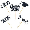 30 PCS Graduation Cupcake Toppers 2026 Diploma Grad Cap Cake Toppers Food Picks for Party Supplies and Graduation Party Favors 5 Styles