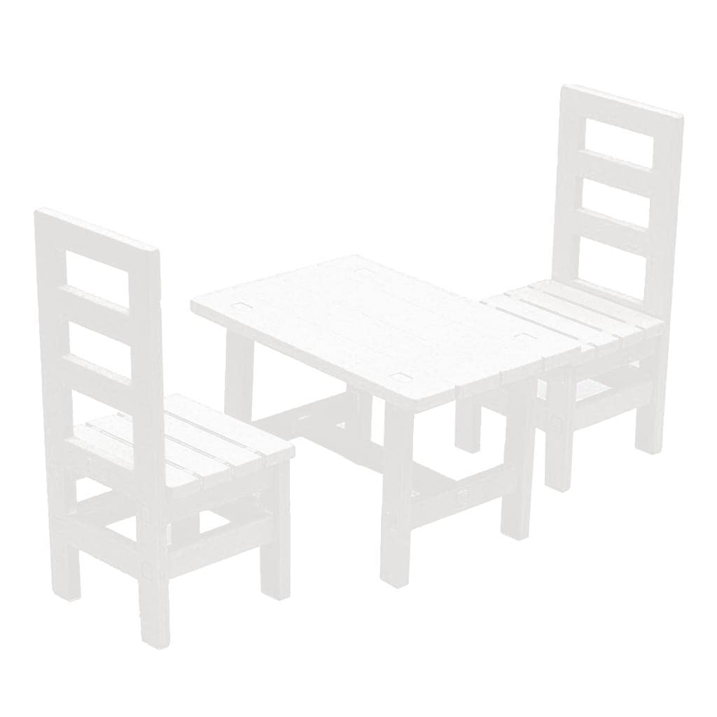 SM SunniMix 1/6 Doll Furniture, Wooden Square Chairs 3pcs/Set, Dollhouse Dining Room Living Room Decor, 12inch Doll Furnishings Model Toy, White