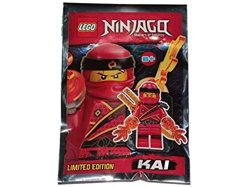 LEGO Ninjago: Kai Minifig with Flames and 2 Gold Katana Swords