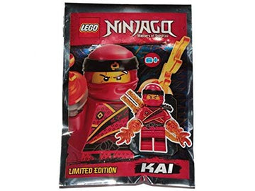 LEGO Ninjago: Kai Minifig with Flames and 2 Gold Katana Swords