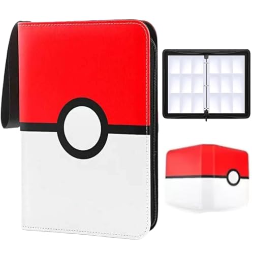 9-Pocket Trading Card Binder Holds 900 Cards - Includes 50 Removable Sleeves, Portable Zippered Card Album, Protective Game Card Storage Case for