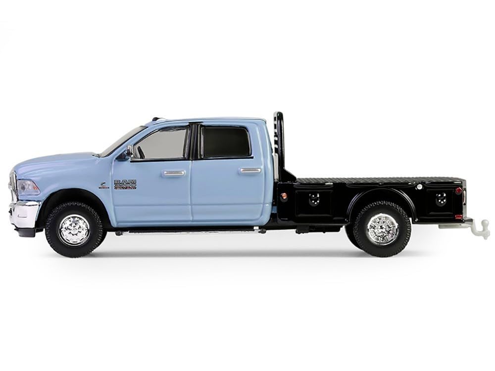 2018 3500 Dually Flatbed Truck Robin’s Egg Blue Dually Drivers Series 16 1/64 Diecast Model Car by Greenlight 46160C