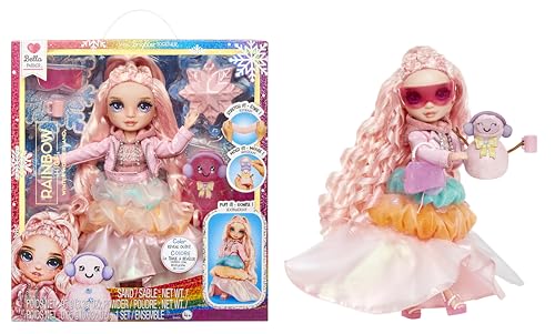Rainbow High Winter Wonderland Bella - Pink 11” Fashion Doll with Magic Snow Hidden in Fashion That Puffs Up with Water, and Snowman Kit, for Kids