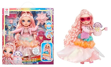 Rainbow High Winter Wonderland Bella - Pink 11” Fashion Doll with Magic Snow Hidden in Fashion That Puffs Up with Water, and Snowman Kit, for Kids