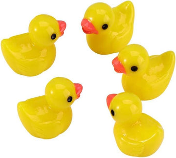 Pxiryanlow 5pcs Yellow Mini Resin Ducks Miniature Ducks,Duckling Miniature Ornament Tiny Ducks Figures for Slime Charms DIY Craft Fairy Garden