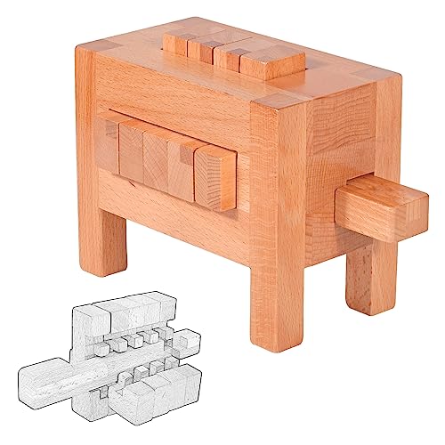 Onietoiy Unique 671-Step Extreme Difficulty Wooden Brain Teaser Puzzle Toy