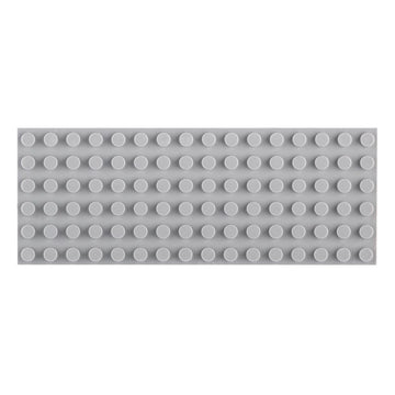 Plwooyur Light Gray Plates 6x16, 10 Pcs, Compatible with LEGO, Building Blocks for 6+ Years