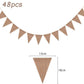 DAHI 32Ft Burlap Banner 48pcs DIY Burlap Banner Brown Fabric Triangle Flag Pennant Banner for Party Decorations Wedding Birthday Outdoor Garden