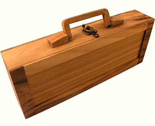 12 Wooden Puzzles Set In Wooden Suitcase