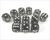 d6 16mm 12 Dice Set Translucent Smoke w/White CHX23608