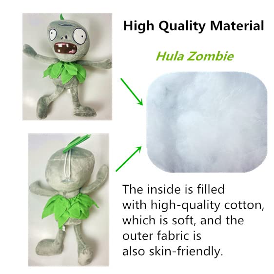 Suyudian 3 PCS PVZ Plush Zombies Sets Toys Stuffed Soft Figure Doll Jersey, Flag, Hula Zombies, Great Gift for Christmas, Birthday New
