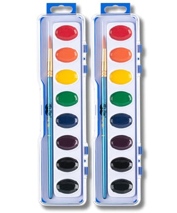 Mr. Pen- Washable Watercolors, 2 Pack, 8 Colors with Paint Brush