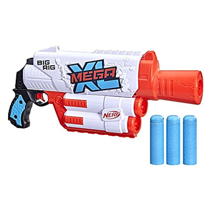 Nerf Mega XL Big Rig Blaster, Largest Mega Darts Ever, 3 Mega XL Whistler Darts, XL Dart Blasting, Onboard Dart Storage
