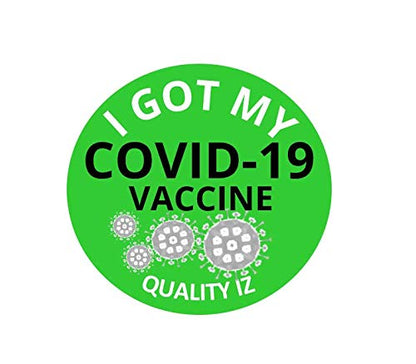 0.5" I Got My COVID-19 Vaccine, Stickers (Green, 100 Per Roll, 3 Inch Core)