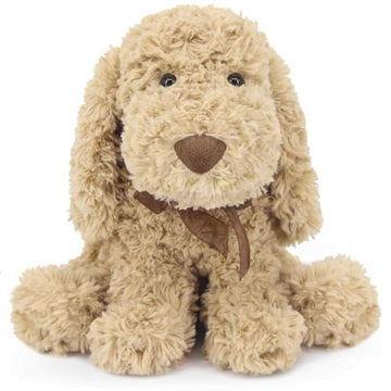 WEIGEDU Poodle Puppy Goldendoodle Stuffed Animal, Golden, 11.8 inch