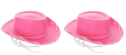 Bottles N Bags Children's Pink Felt Hat (2 Pack) Western Style for Pretend Play Birthday Parties and Costumes Toy Story Teams