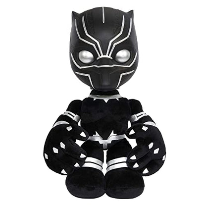 Mattel Marvel Black Panther Plush 11-inch Figure, Heart of Wakanda T'Challa with Soft Body Plus Lights and Sounds