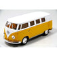 KiNSMART 1962 Volkswagen Classic Bus 1:32 Scale 5" Die Cast Metal Model Toy Van Pullback Acation (4 Set)