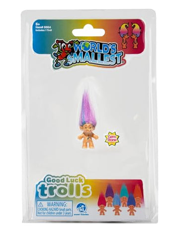 World's Smallest Good Luck Trolls. Miniature Figure with a Good Luck Gemstone in its Belly to Match The Color of its Hair! Each Sold Seperately