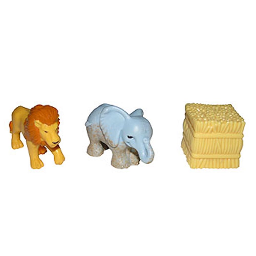 Fisher-Price Replacement Parts GeoTrax On The Go Zoo Playset N4799 - Replacement Lion, Elephant and Haystack Figures