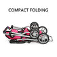 Twin Doll Stroller with Diaper Bag and Swivel Wheels & Adjustable Handle - Pink & Polka Dot Design (Flower)