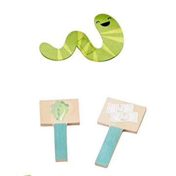 Fisher-Price Replacement Parts Farm-to-Market Stand Playset GGT62 - Replacement Pretend Play Green Vine, Worm and 2 Wooden Signs