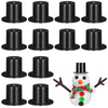STOBOK 100Pcs Mini Black Top Hats: Plastic Small DIY Craft Magician Hats for Snowman Decorating, Christmas Party Supplies, Cupcake Toppers, Dollhouse