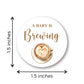 A Baby is Brewing Baby Shower Favor Stickers - 60 Labels