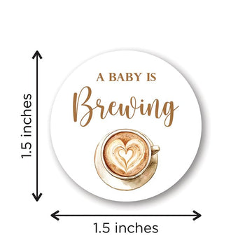 A Baby is Brewing Baby Shower Favor Stickers - 60 Labels