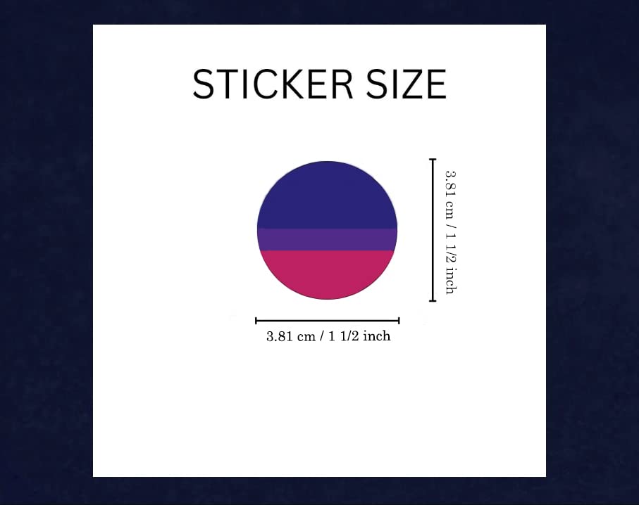250 Circle Bisexual Pride Stickers on a Roll - LGBTQ Bi-Pride Round Shaped Stickers