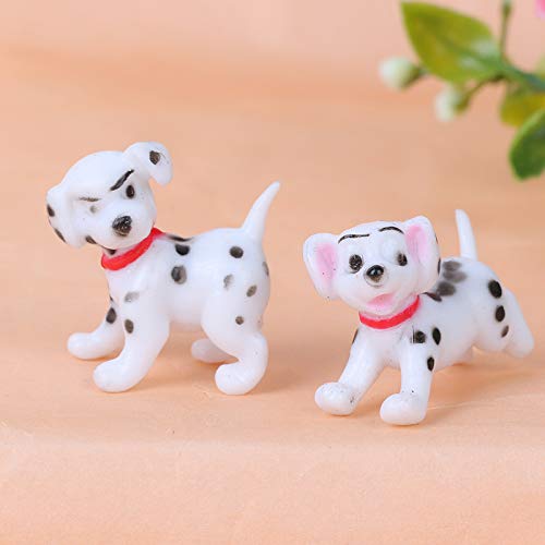 Miniature Dog Figurines 102Pcs Dalmatian Figures Mini Plastic Fairy Garden Miniature Moss Landscape DIY Terrarium Crafts Ornament Accessories for Home