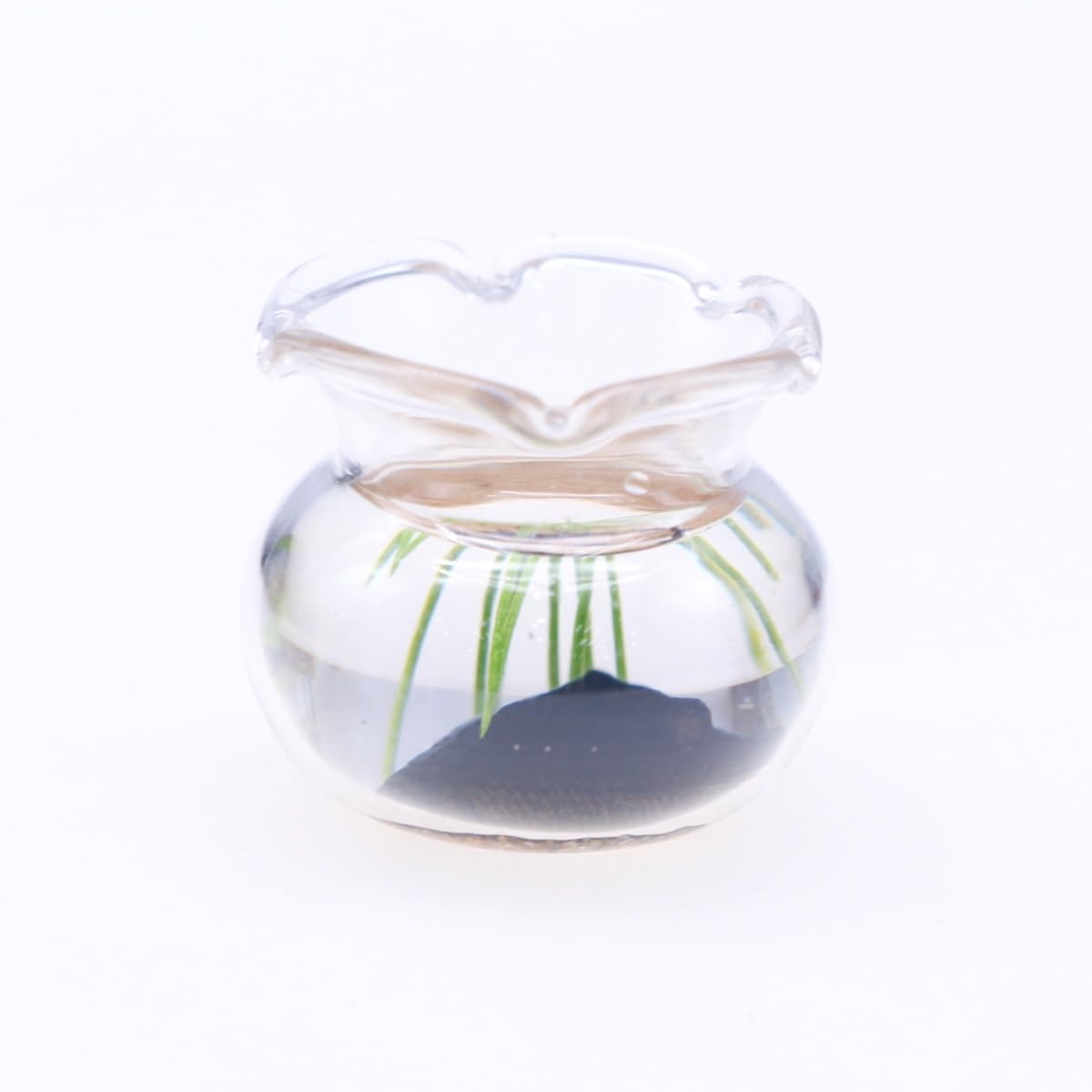 1Pcs Multicolour Mini Round Fish Tank Realistic Glass Decor for Dollhouse Display Captivating Miniature for Crafts Ornaments Handmade