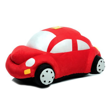 AngelGift Cute Beetle Car Model Decorative Throw Pillow Cushion Plush Toys (Red, 35cm)