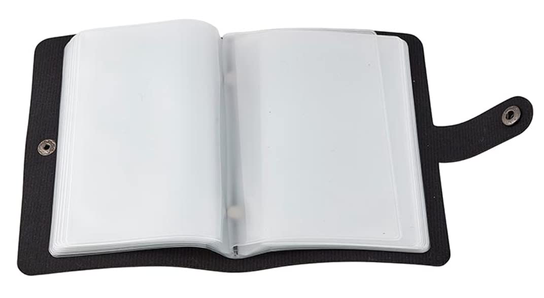 PFKink Holy Card Holder Carrying Case for Adults, Unisex, Faux Leather, Up to 40 Cards, Black, Snap Closure