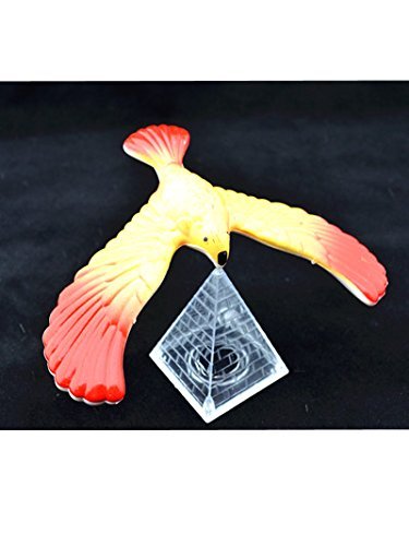 C&H Solutions Red Wing Yellow Body Cute Balancing Bird with Clear Triangle Stand