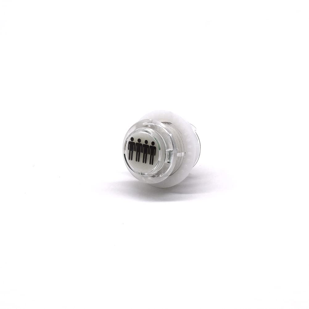 Arcity 4 Pcs/Lot 24mm Arcade LED Push Buttons Illuminated 1P 2P 3P 4P Players Lit with Microswitch for Arcade Machine Games Console Parts 5V White New